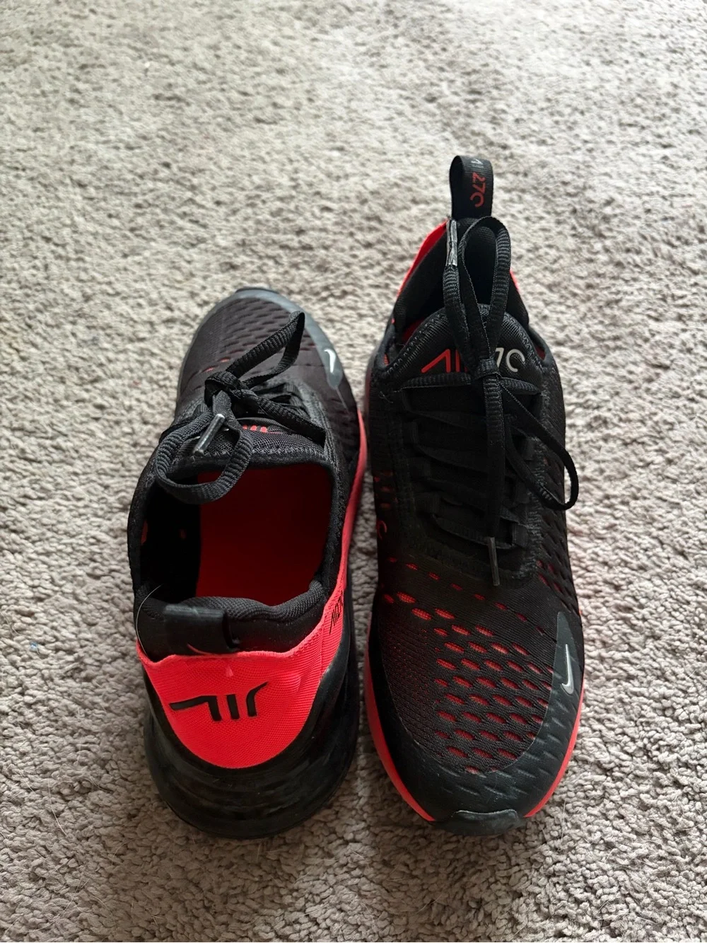 Nike Air Max 270 Black & Red Athletic Sneakers